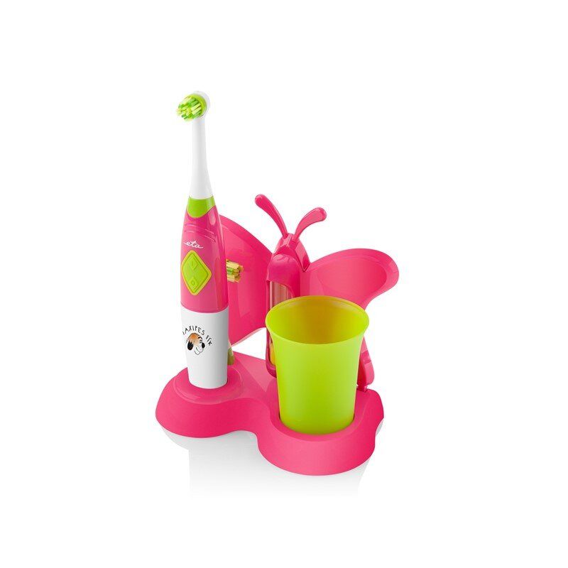 Зубная щётка ETA  Toothbrush with water cup and holder Sonetic  129490070 Battery operated, For kids, Number of brush heads included 2, Pink