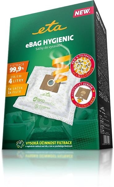Аксессуар для пылесосов ETA  Vacuum cleaner bags  Hygienic 960068010 Suitable for all , Gallet bagged vacuum cleaners and others (the list attached), Number of bags 5 + microfilter 155x145 mm