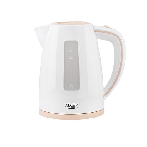 Чайник Adler  Kettle AD 1264 Standard, 2200 W, 1.7 L, Plastic, White, 360° rotational base