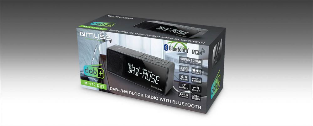 Interaktiivne lahendus Muse  M-172DBT DAB+ / FM RDS Radio, Portable, Black
