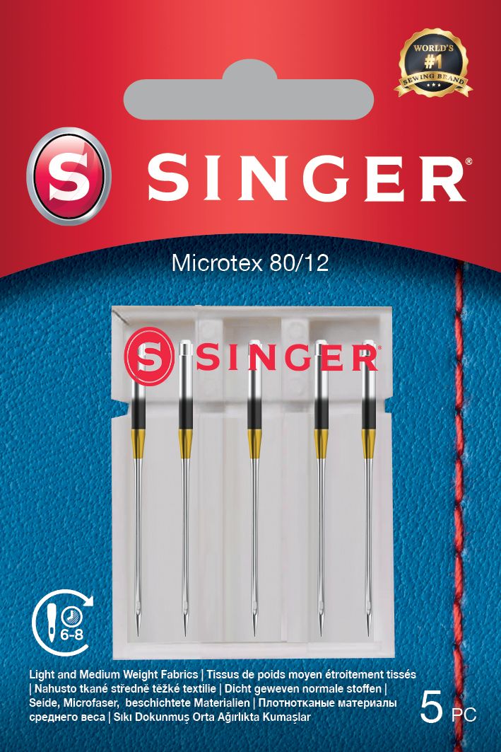 Аксессуары и фильтры Singer  Microtex Needle 80/12 5PK