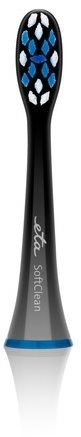 Toothbrush ETA  Toothbrush replacement SoftClean 070790600  Heads, For adults, Number of brush heads included 2, Black