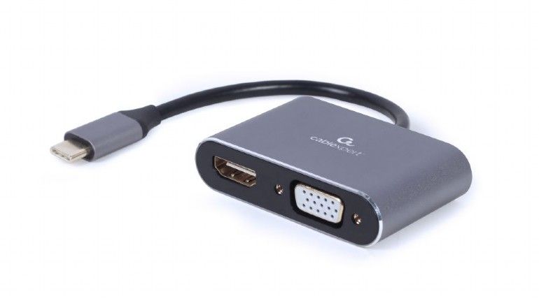 Ruuterid Cablexpert  USB Type-C to HDMI and VGA display adapter A-USB3C-HDMIVGA-01 0.15 m, Grey, USB Type-C
