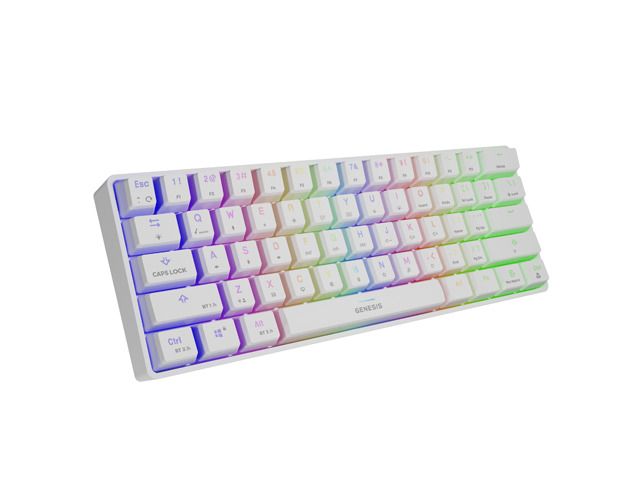 Компьютерная клавиатура Genesis  THOR 660 RGB Gaming keyboard, RGB LED light, US, White, Wireless/Wired, Wireless connection, Gateron Red Switch