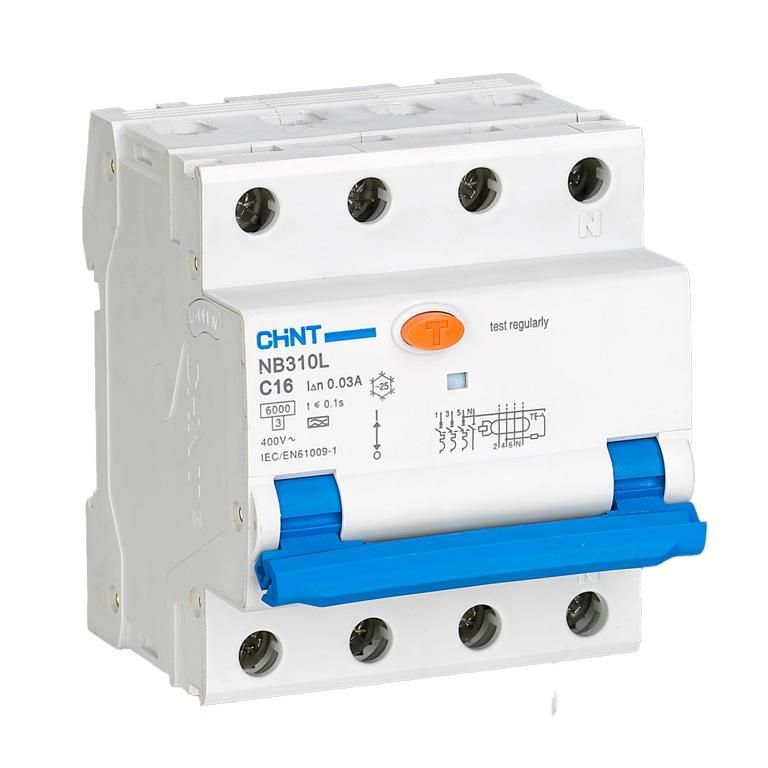 Elektrisõidukite lisavarustus Chint  Circuit breaker RCBO, NB310L/3N, 3P+N, C32, 30mA, A, 6kA NB310L3PN30MAA32C