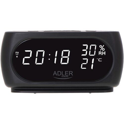 Interaktiivne lahendus Adler  Clock with Thermometer AD 1186 Black