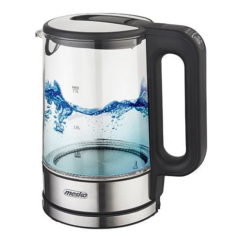 Чайник Mesko  Kettle MS 1301b Electric, 1850 W, 1.7 L, Glass/Stainless steel, 360° rotational base, Black
