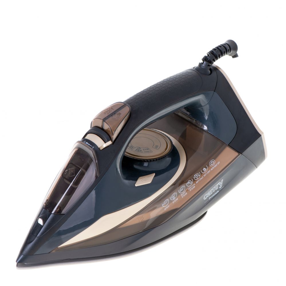 Triikrauad Camry  Steam Iron CR 5036 3400 W, Water tank capacity 360 ml, Continuous steam 50 g/min, Black/Gold