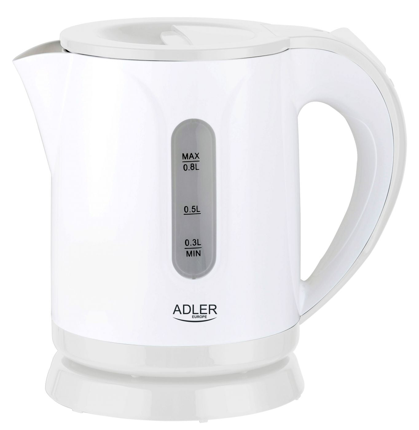 Veekeetja Adler  Kettle AD 1371w Electric, 850 W, 0.8 L, Stainless steel/Polypropylene, 360° rotational base, White