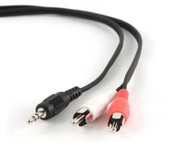 Kaabel Cablexpert  2.5m, 3.5mm/2xRCA, M/M 2.5 ", Black, Red, White