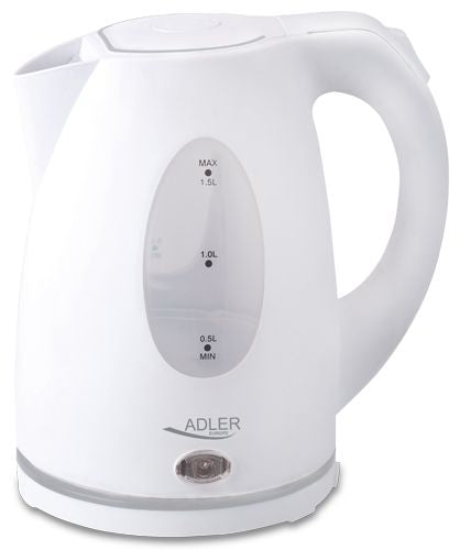 Teapot Adler  Kettle AD 1207 Standard, Plastic, White, 2000 W, 360° rotational base, 1.5 L