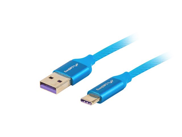 Cable Lanberg  Cable CA-USBO-21CU-0010-BL USB-A to USB-C, 1 m