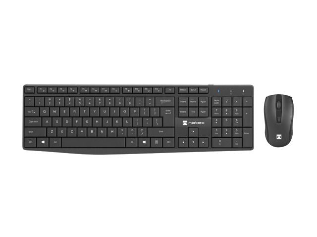 Computer keyboard Natec Keyboard and Mouse Squid 2in1 Bundle Keyboard and Mouse Set, Wireless, US, Black