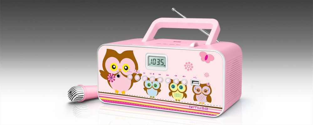 Interactive solution Muse  M-29KP Pink/Image, 30 W, Portable radio CD/MP3 player with USB,