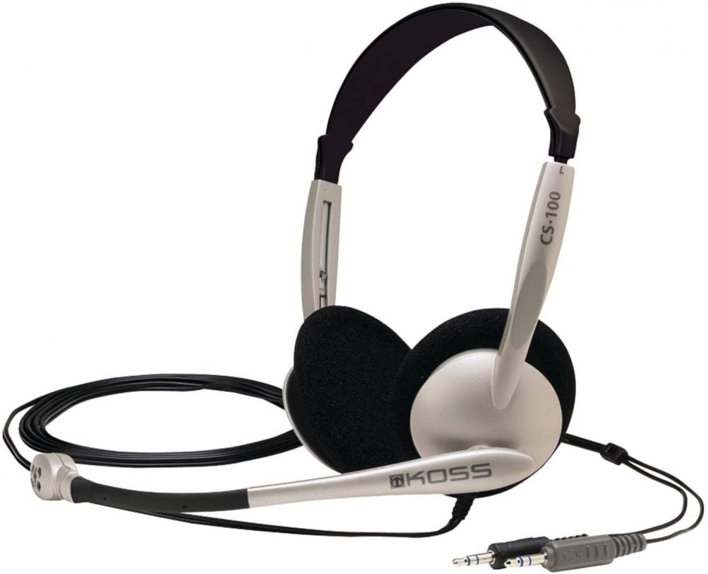 Juhtmevabad kõrvaklapid Koss  Headphones CS100 Wired, On-Ear, Microphone, 3.5 mm, Black/Gold