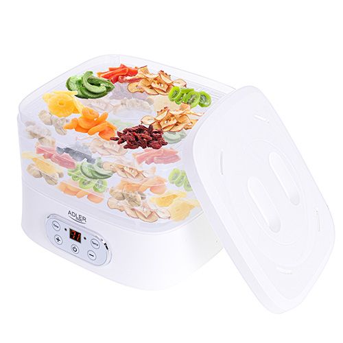 Muud väikesed kodumasinad Adler  Food Dehydrator AD 6658 Power 230 W, Number of trays 5, Temperature control, Integrated timer, White