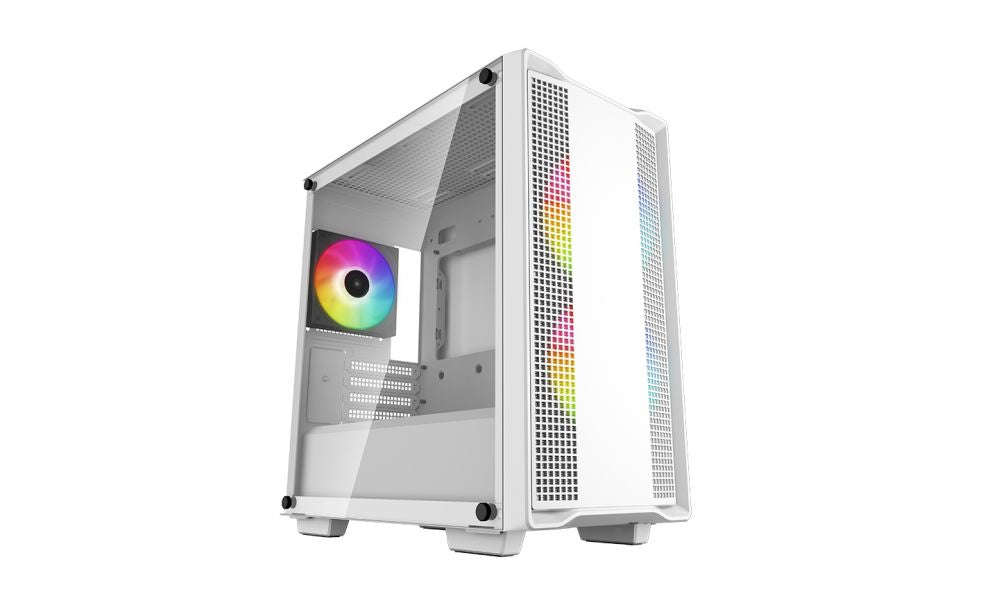 Корпус для компьютера Deepcool  ARGB Micro-ATX CASE  CC360 White, Mini-ITX / Micro-ATX, 4, Power supply included No, 1x USB3.0, 1x USB2.0, 1x Audio, ABS+SPCC+Tempered Glass, 1×120mm