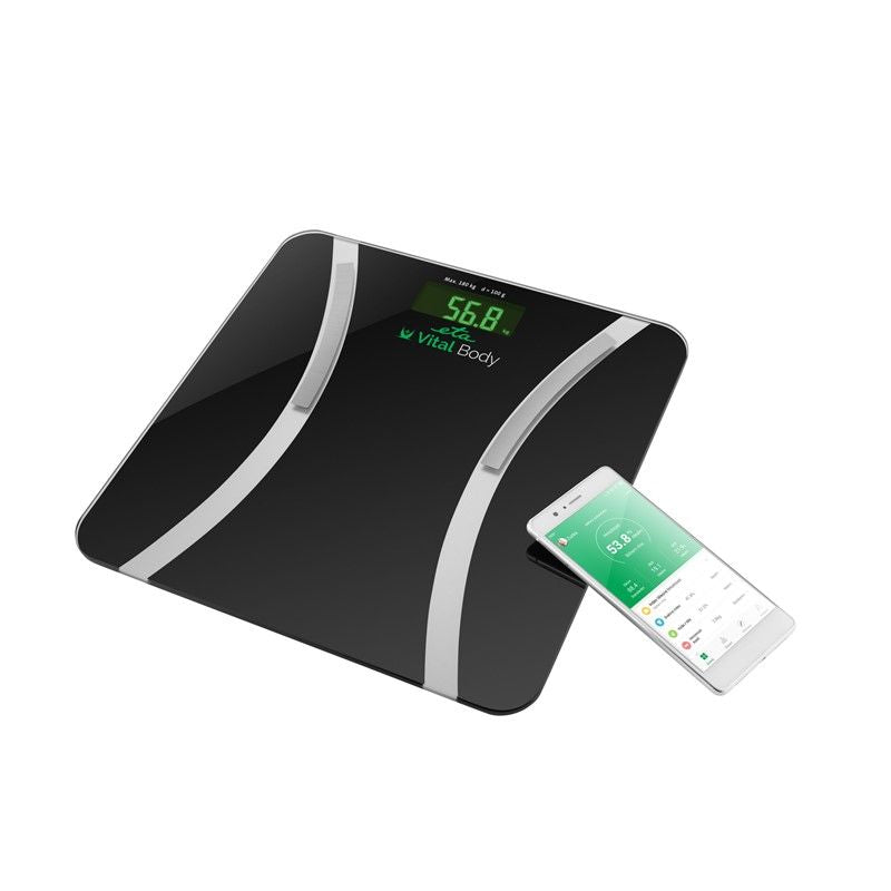 Напольные весы ETA  Vital Body Personal scale 678090000 Body analyzer, Maximum weight (capacity) 180 kg, Accuracy 100 g, Body Mass Index (BMI) measuring, Black