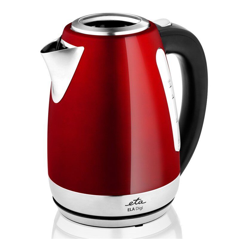 Veekeetja ETA  Kettle Ela Digi 959890010 Electric, 2200 W, 1.7 L, Stainless steel, 360° rotational base, Red
