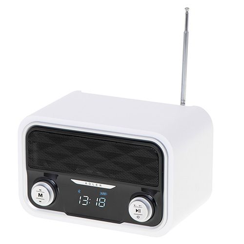 Interaktiivne lahendus Adler  Bluetooth Radio AD 1185 Display LCD, AUX in, White