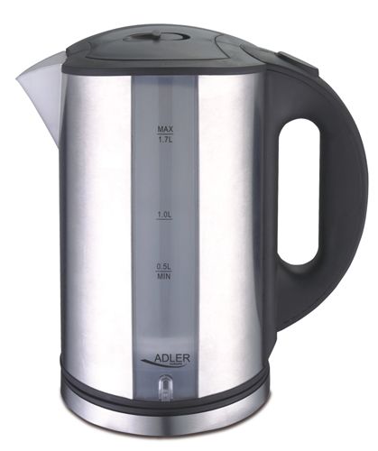 Teapot Adler  Kettle AD 1216 Standard, Stainless steel, Stainless steel, 2000 W, 360° rotational base, 1.7 L