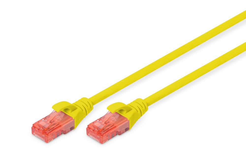 Переходник Digitus  CAT 6 U-UTP Patch cord, PVC AWG 26/7, Modular RJ45 (8/8) plug, 2 m, Yellow