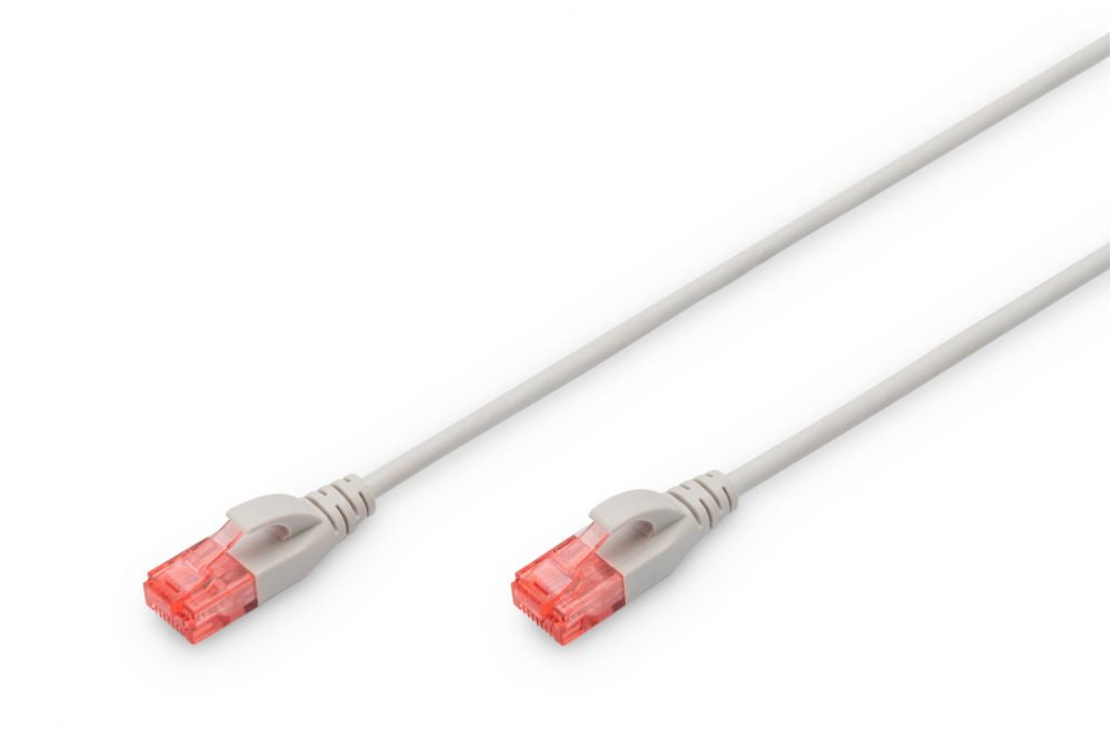 Üleminek Digitus  CAT 6 U-UTP  Slim patch cord Patch cord, Modular RJ45 (8/8) plug, 2 m, Grey