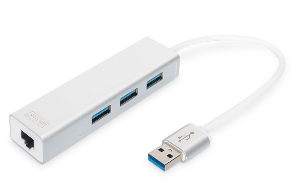 Кабель Digitus  3-port USB Hub and Gigabit LAN adapter 	DA-70250-1