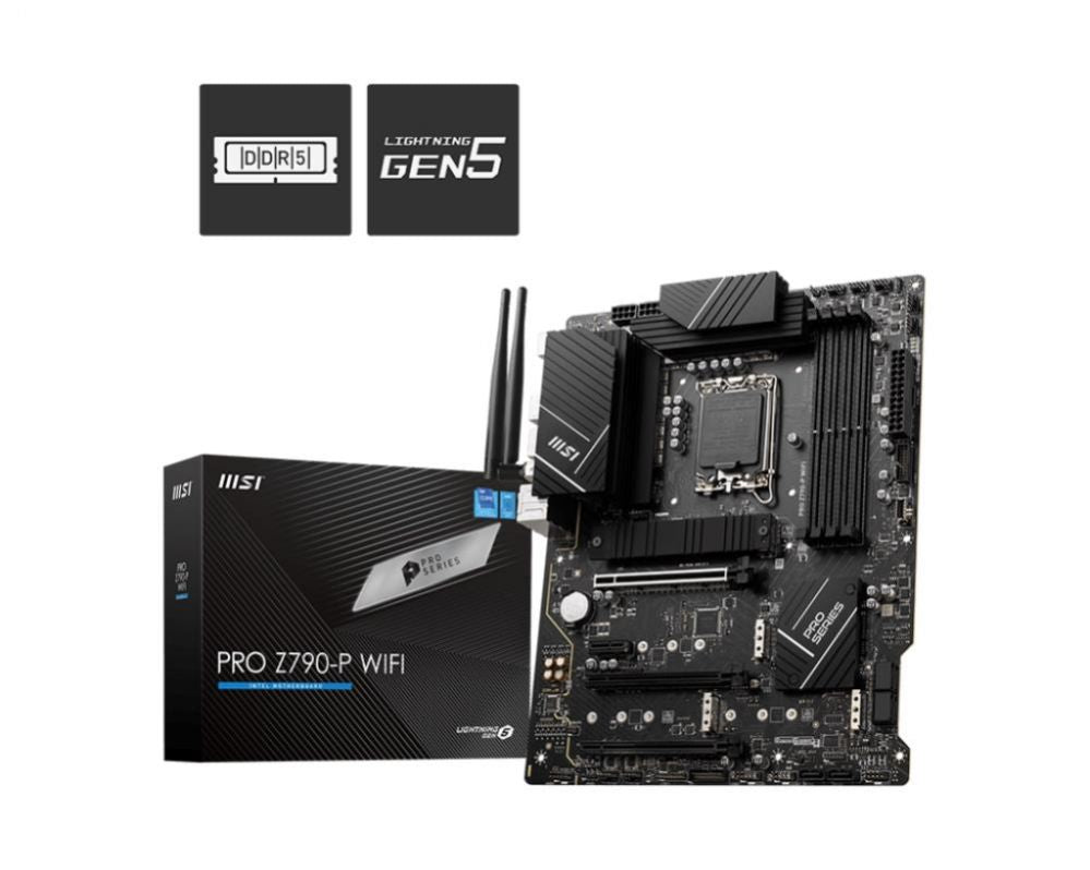 Intel protsessori emaplaat MSI  Mainboard||Intel Z790|LGA1700|ATX|Memory DDR5|Memory slots 4|1xPCI-Express 1x|3xPCI-Express 16x|4xM.2|1xHDMI|1xDisplayPort|4xUSB 2.0|3xUSB 3.2|1xUSB-C|1xPS/2|6xAudio port|PROZ790-PWIFI