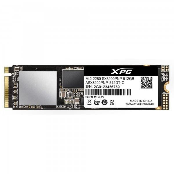 Жесткий диск SSD ADATA  SSD||XPG SX8200 Pro|512GB|M.2|PCIE|NVMe|TLC|Write speed 2300 MBytes/sec|Read speed 3500 MBytes/sec|3.5mm|TBW 320 TB|MTBF 2000000 hours|ASX8200PNP-512GT-C