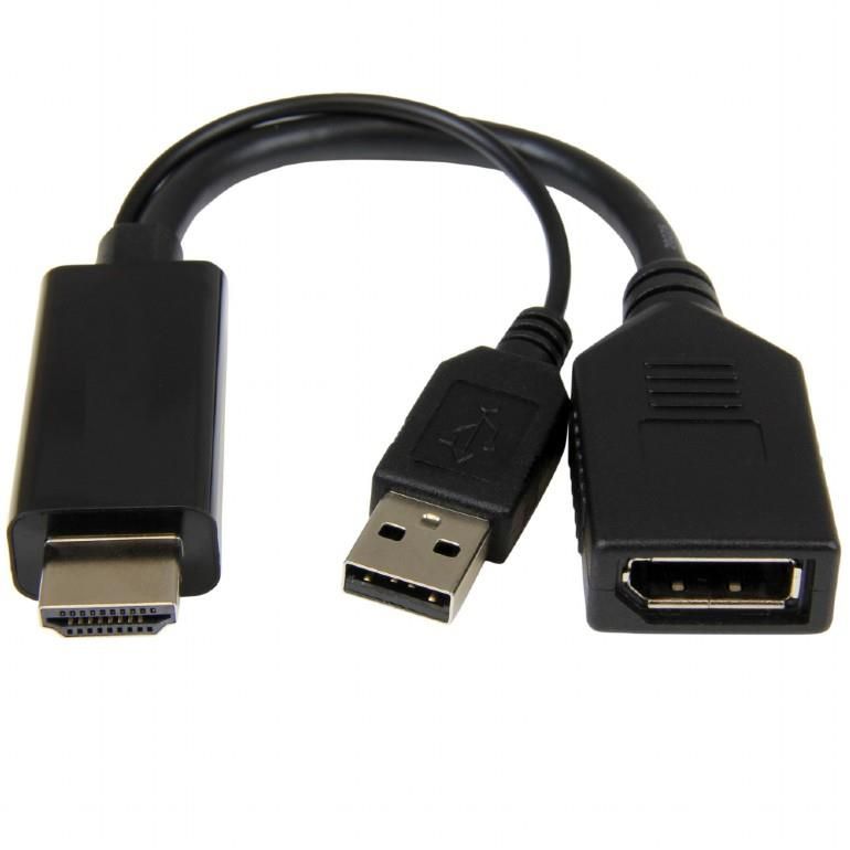 Модули и трансиверы Gembird  I/O ADAPTER HDMI TO DP/BLACK A-HDMIM-DPF-01