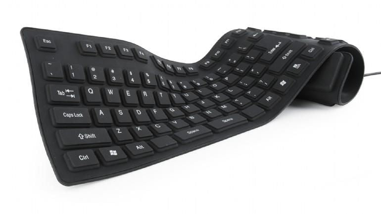 Компьютерная клавиатура Gembird  KEYBOARD FLEXIBLE USB ENG/BLACK KB-109F-B