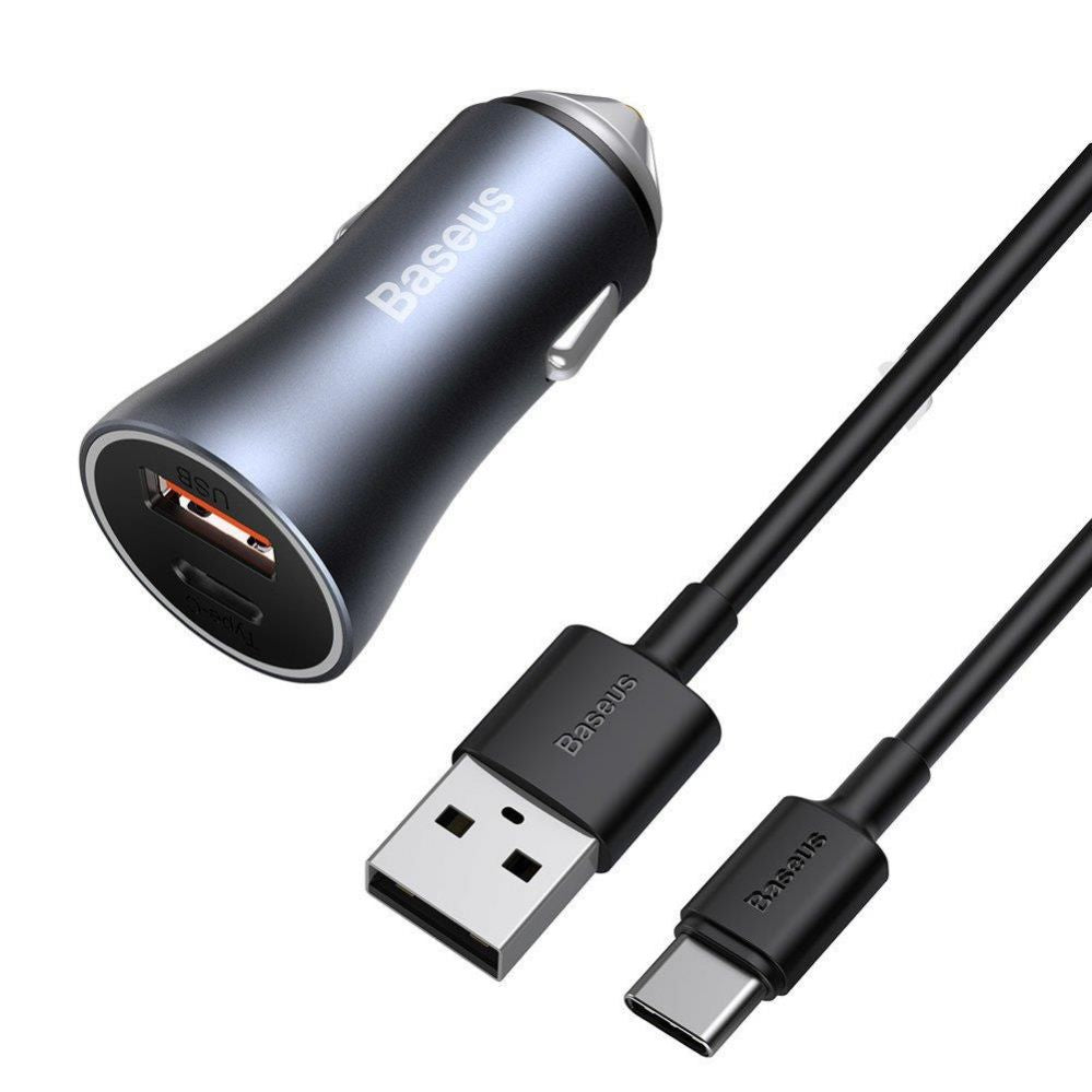 Адаптер Baseus  MOBILE CHARGER CAR 40W/DARK GRAY TZCCJD-0G