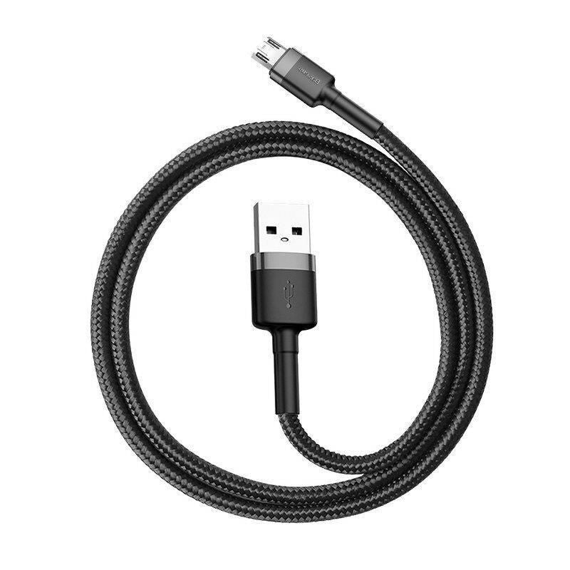 Кабель Baseus  CABLE MICROUSB TO USB 1M/GRAY/BLACK CAMKLF-BG1