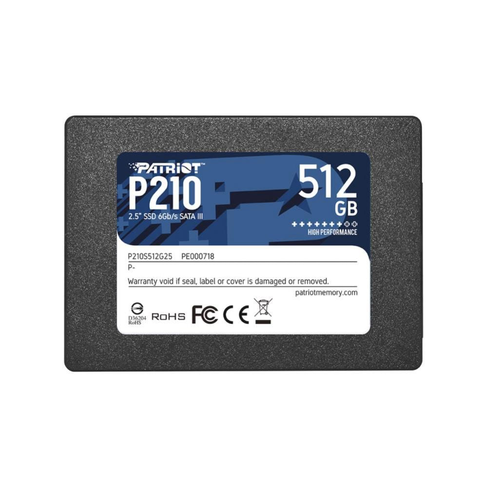 Kõvaketas SSD Patriot  SSD||P210|512GB|SATA 3.0|Write speed 430 MBytes/sec|Read speed 520 MBytes/sec|2,5"|TBW 240 TB|P210S512G25