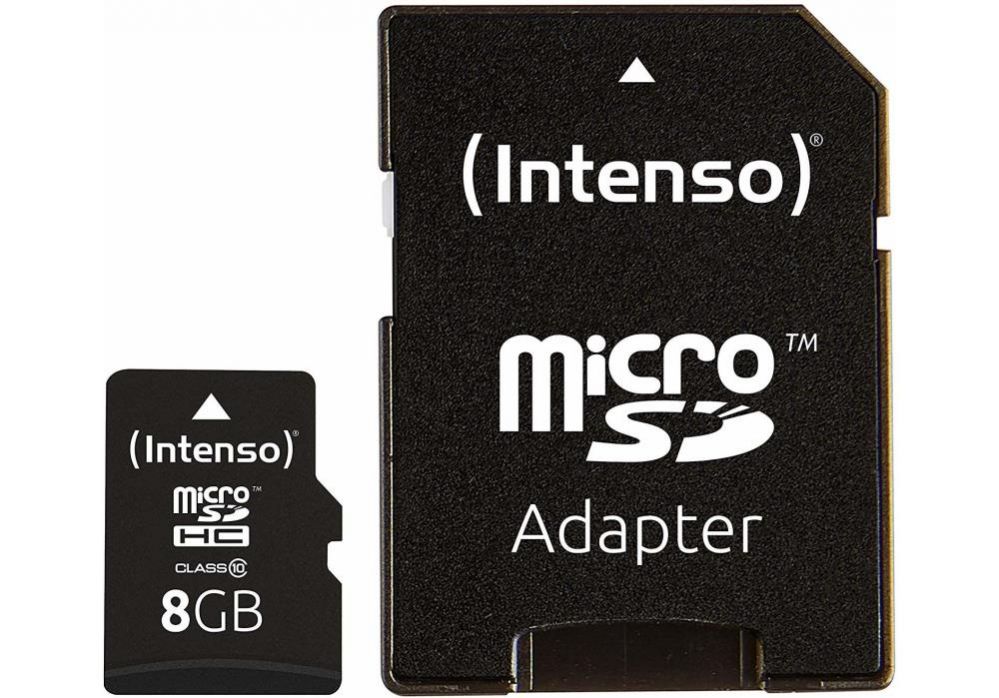 Muu arvutitarvik Intenso  MEMORY MICRO SDHC 8GB C10/W/ADAPTER 3413460