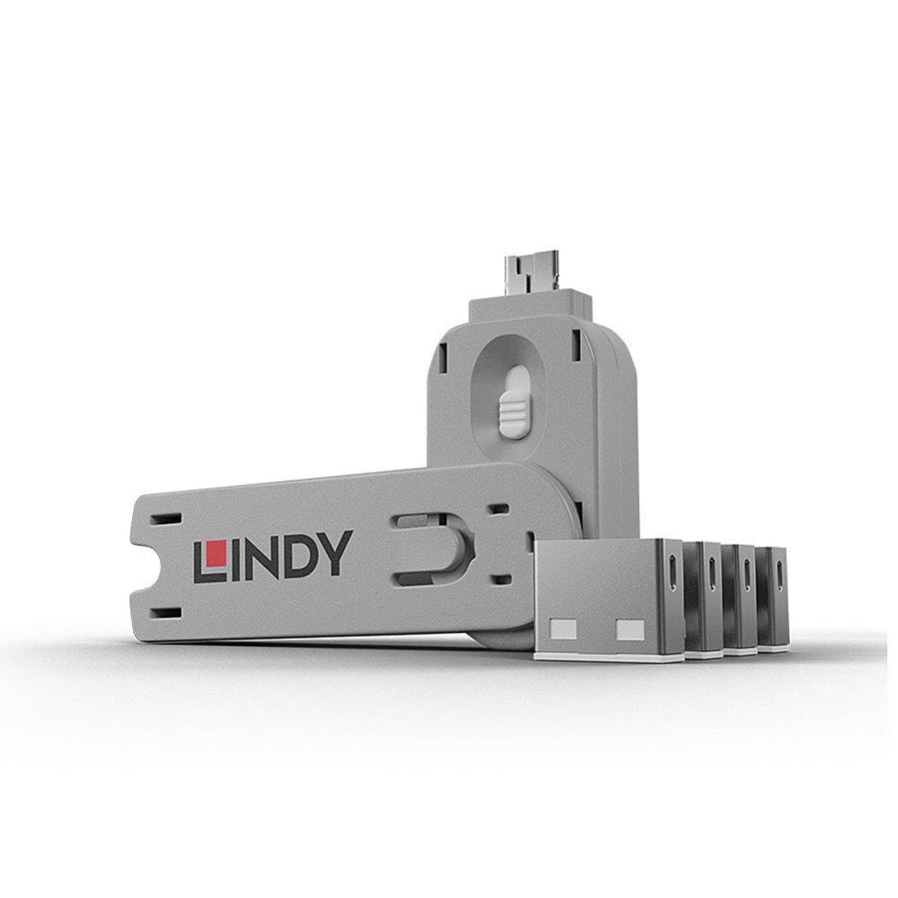 Moodulid ja transiiverid LINDY  USB PORT BLOCKER 4PACK/WHITE 40454