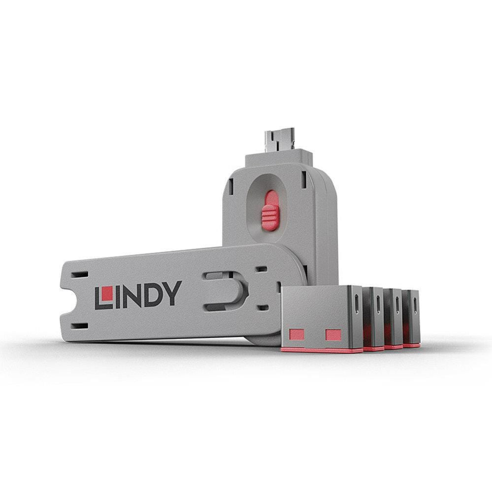 Modules and transceivers LINDY  USB PORT BLOCKER 4PACK/PINK 40450