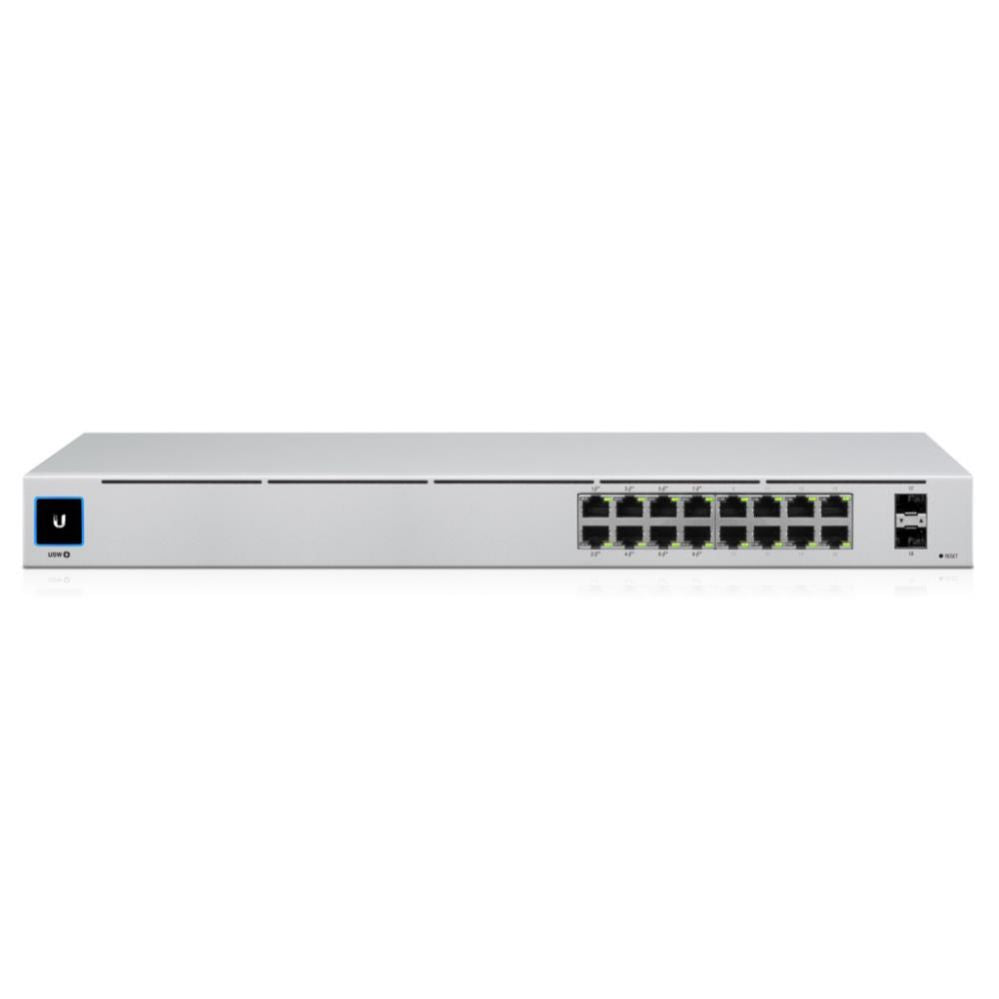 Коммутатор UBIQUITI  Switch||USW-16-POE|Type L2|Desktop/pedestal|Rack|16x10Base-T / 100Base-TX / 1000Base-T|2xSFP|PoE ports 16|PoE+ ports 8|18 Watts|USW-16-POE