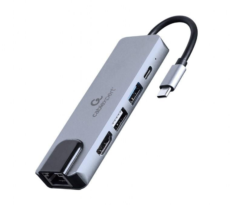 Модули и трансиверы Gembird  I/O ADAPTER USB-C TO HDMI/USB3/5IN1 A-CM-COMBO5-04