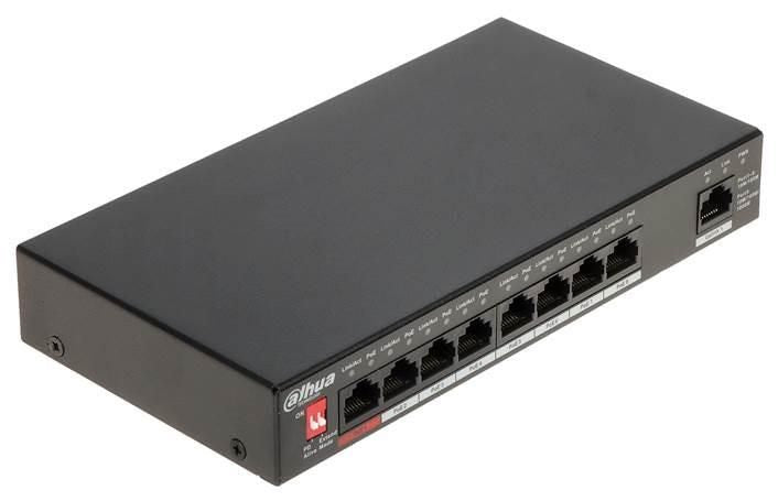 Коммутатор DAHUA  Switch||Type L2|Desktop/pedestal|Rack|1x10Base-T / 100Base-TX / 1000Base-T|PoE ports 8|96 Watts|DH-PFS3009-8ET1GT-96-V2