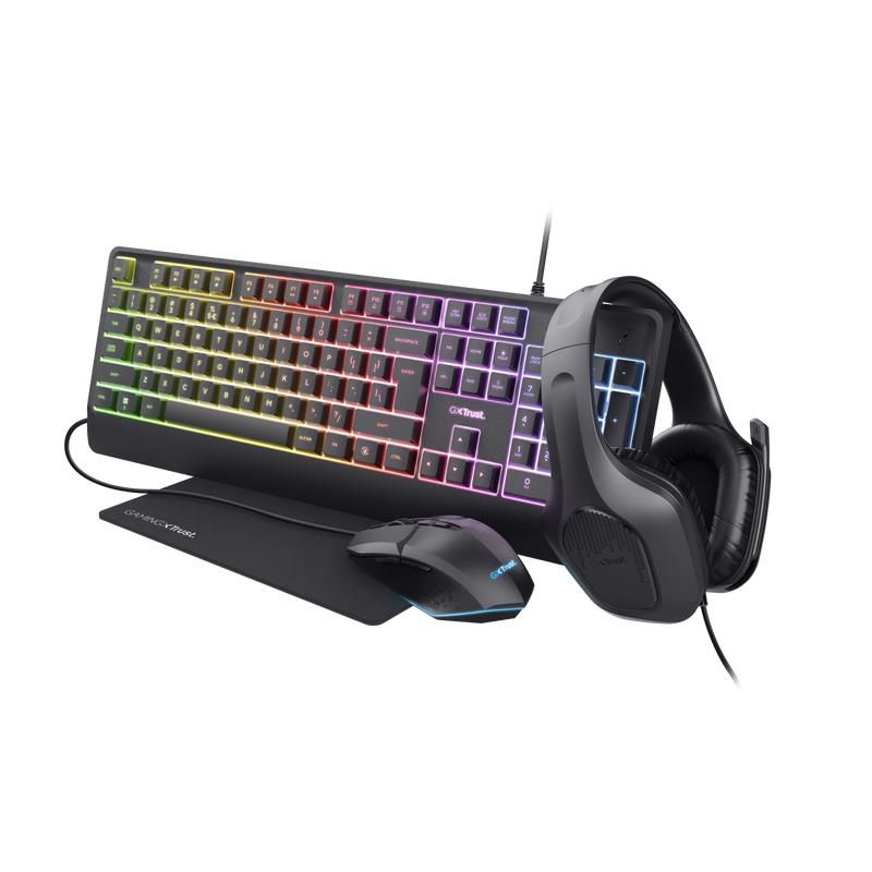 Компьютерная клавиатура Trust  KEYBOARD +MOUSE GXT792 QUADROX/4-IN-1 BUNDLE ENG 25155
