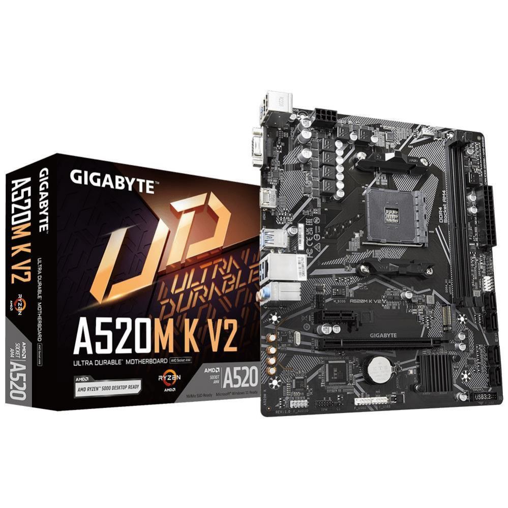Материнская плата для процессоров AMD Gigabyte  Mainboard||AMD A520|SAM4|Micro-ATX|Memory DDR4|Memory slots 2|1xPCI-Express 3.0 1x|1xPCI-Express 3.0 16x|1xM.2|1x15pin D-sub|1xHDMI|2xUSB 2.0|4xUSB 3.2|1xPS/2|1xRJ45|3xAudio port|A520MKV21.1