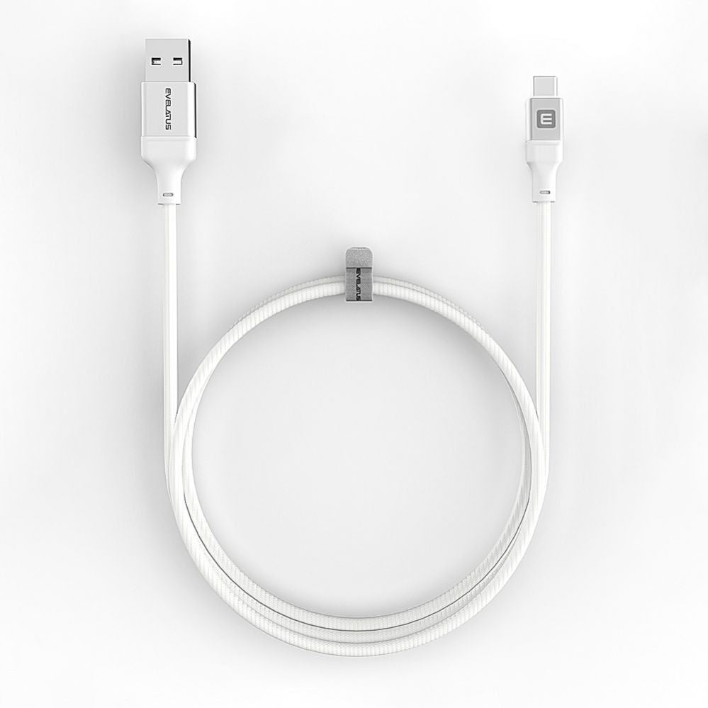 Кабель Evelatus  Cable USB A to C 2M Aluminum housing braiding White