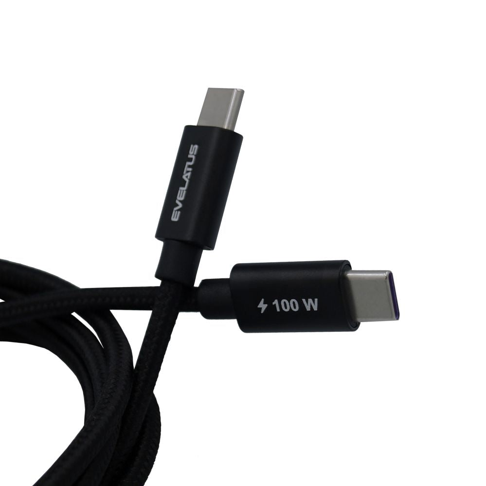Кабель Evelatus  Flex Cabel Pro USB 2.0 Type C to Type C 1.2M 100W 5A Black