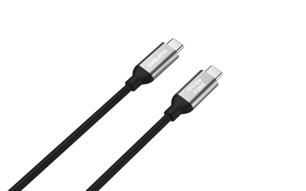Kaabel Evelatus  Flex Cable Pro USB 2.0 Type C to Type C 1.2M 240W 5A Black