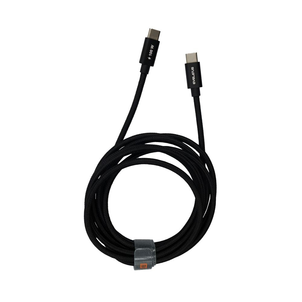 Кабель Evelatus  Flex Cable Pro USB 2.0 Type C to Type C 2M 100W 5A Black