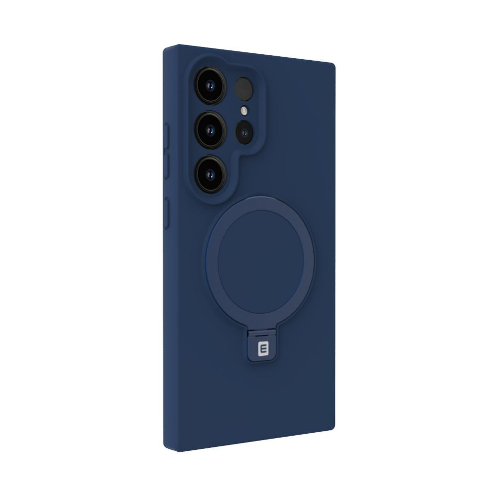 Tagakaaned Evelatus Samsung Galaxy S25 Ultra Premium Magnetic with Stand Soft Touch Silicone Case Midnight Blue