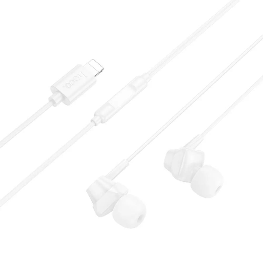 Проводные наушники Hoco  M113 Clear universal digital earphones with microphone iP White