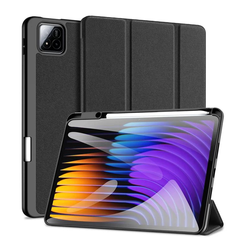 Book case Dux Ducis  Redmi Pad 7/7 Pro Domo Series Tri-fold Stand PU Leather Tablet Cover Black